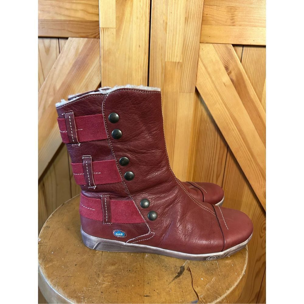 CLOUD Amber Wool Lining Red Boot Size 7.5